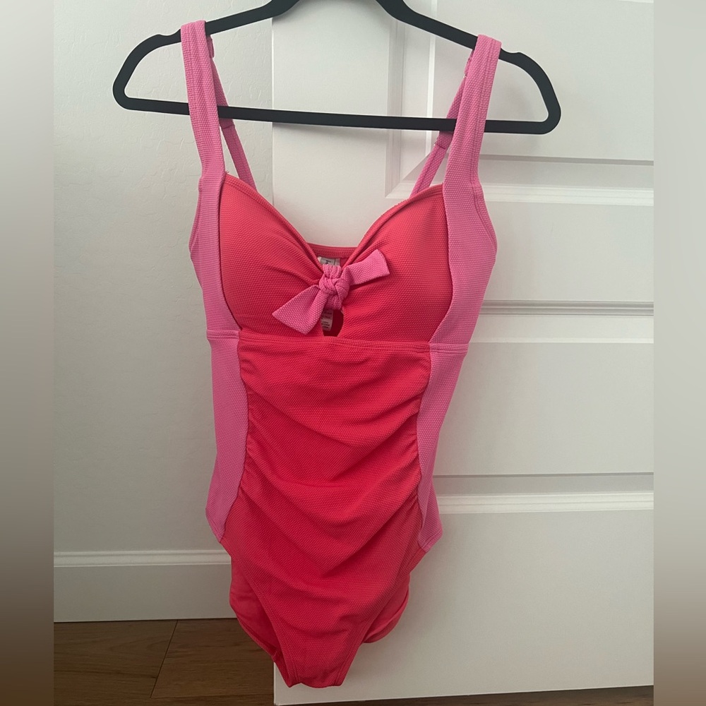 Tommy Bahama Pink Ruched One Piece Swimsuit